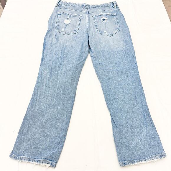 Good American Good Curve Straight Leg Light Wash Indigo 124 Denim Jeans Size 10 - Picture 3 of 9